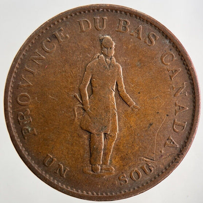 1837 Canada Bank Half - Penny Token Coin | Fine Collectable Grade