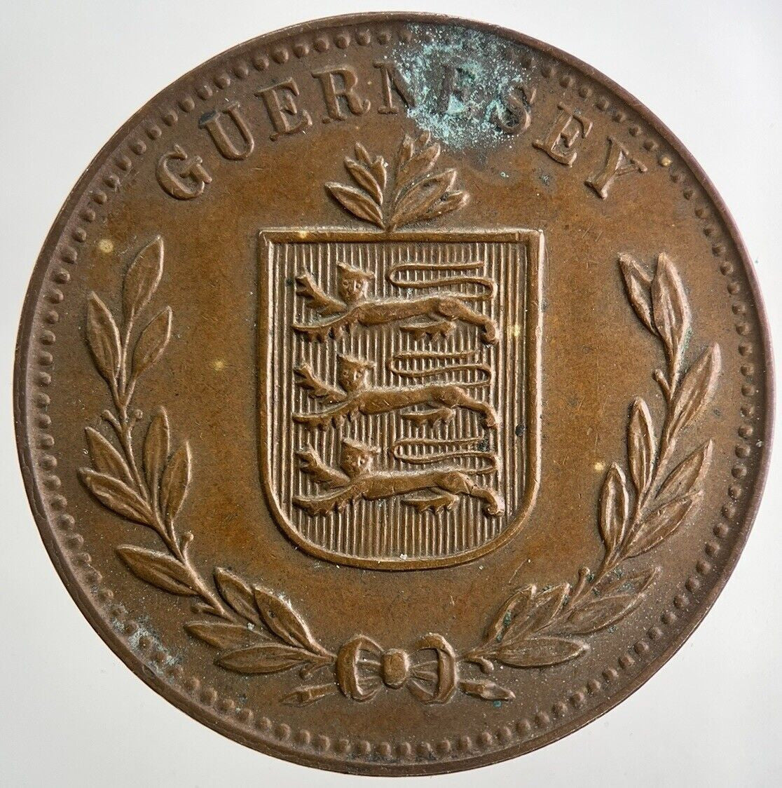 1938 Guernsey 8 Doubles Coin | Fine Collectable Grade