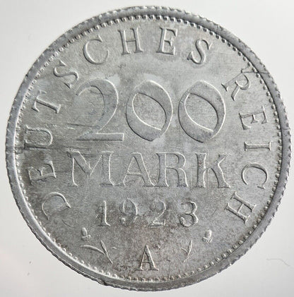 1923 - A Germany 200 Mark Coin | Very High Grade | a8231