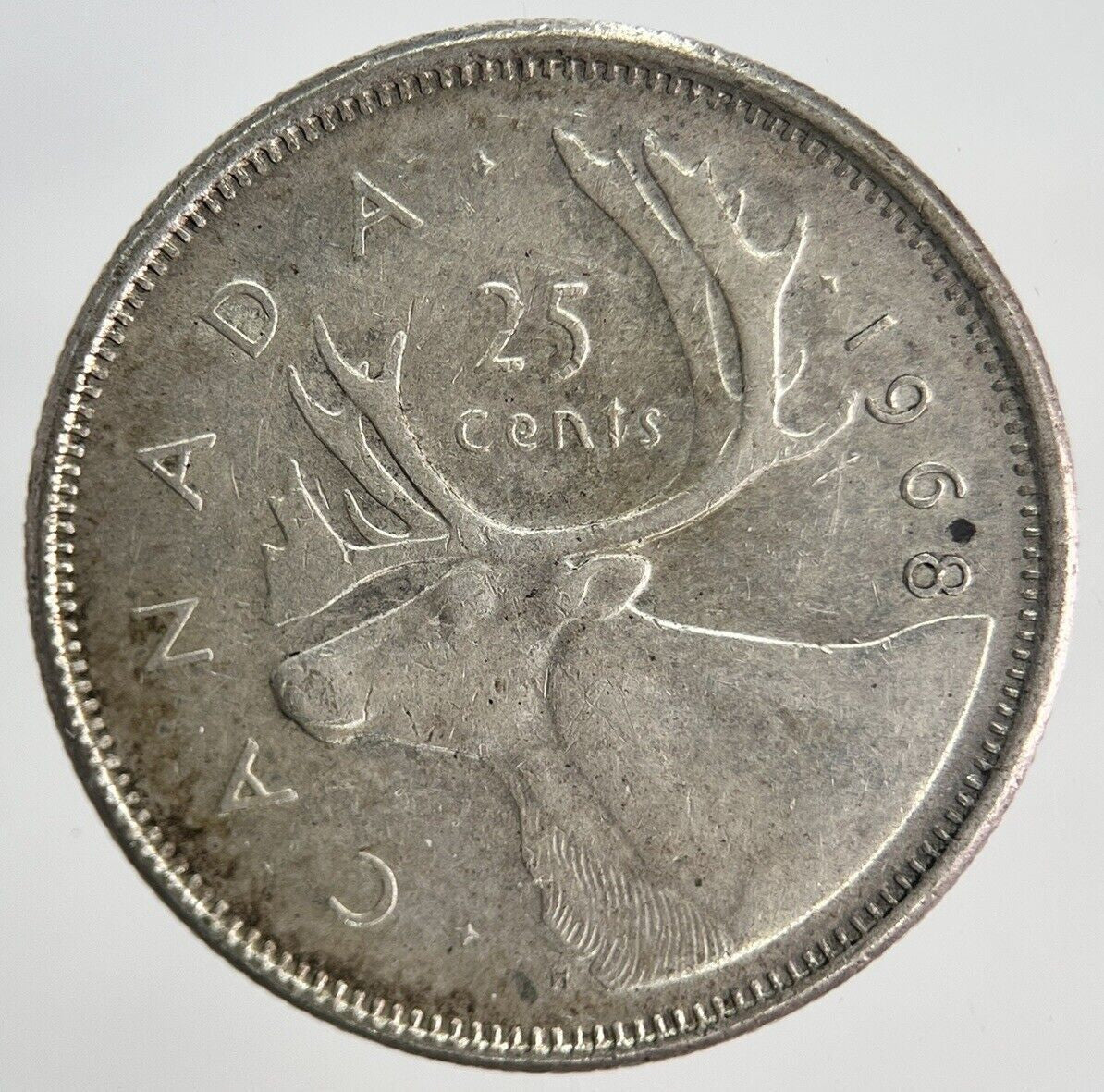 1968 Canadian 25 Cents Silver Coin | Fine Collectable Grade | a1936