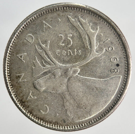 1968 Canadian 25 Cents Silver Coin | Fine Collectable Grade | a1936