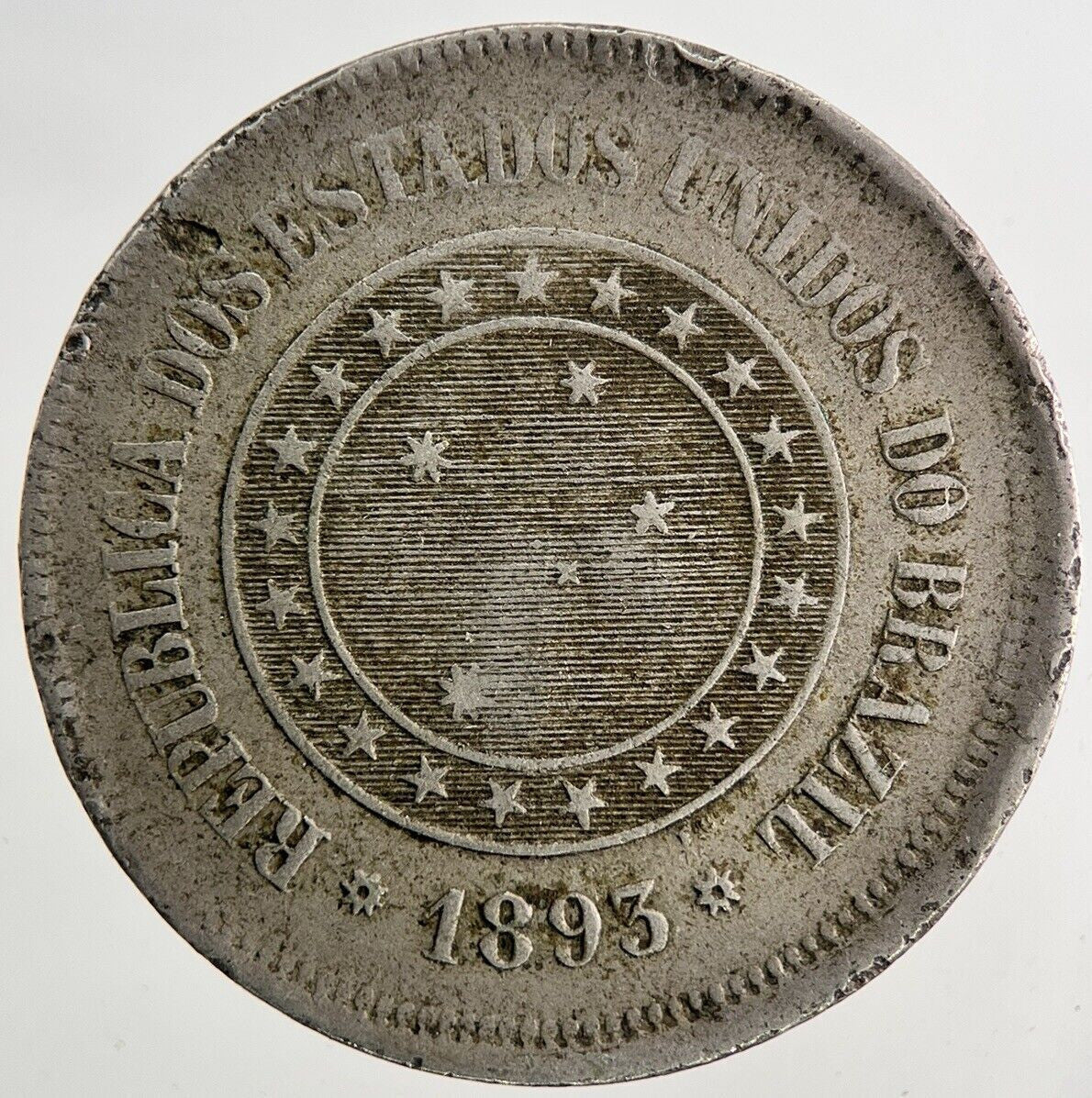 1893 Brazil 100 Reis Coin | Collectable Grade