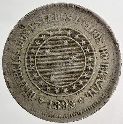 1893 Brazil 100 Reis Coin | Collectable Grade