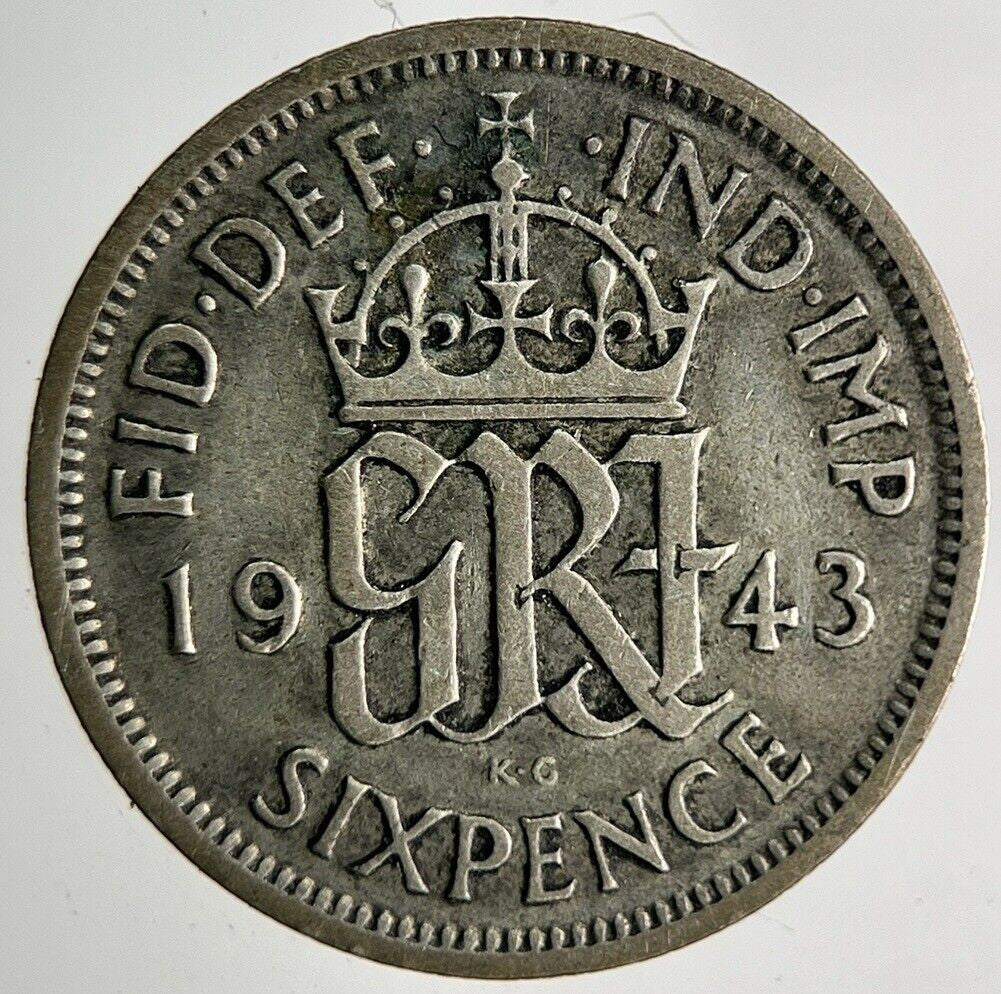 1943 George VI Sixpence Silver Coin | Fine Collectable Grade
