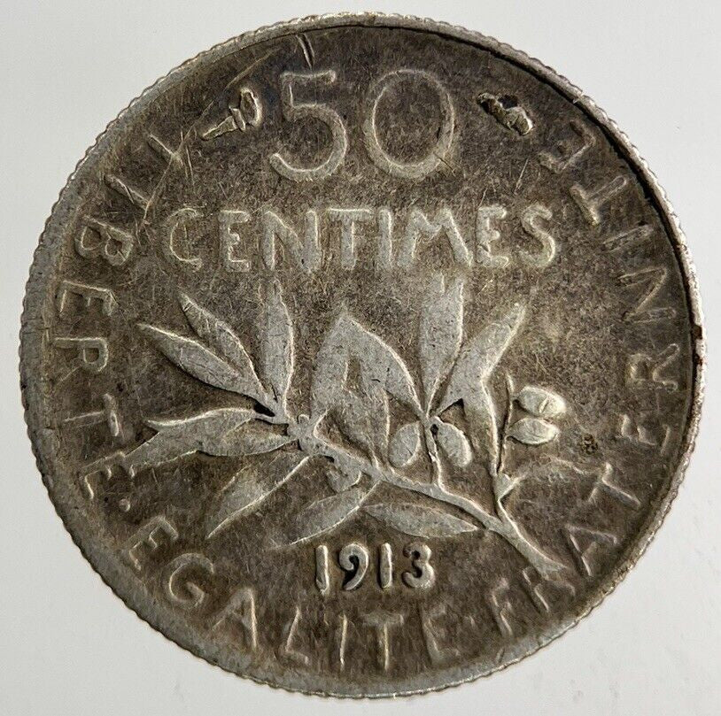 1913 France 50 Centimes Silver Coin | Collectable Grade