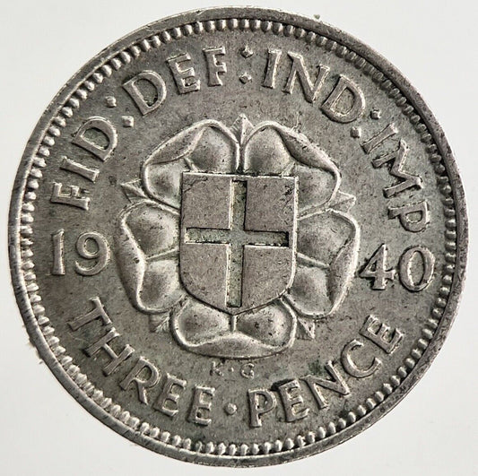 1940 George VI Threepence Silver Coin | Fine Collectable Grade