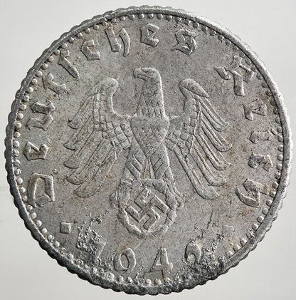 1942 - E Germany Nazi 50 Pfennig Coin | Collectable Grade | a4972