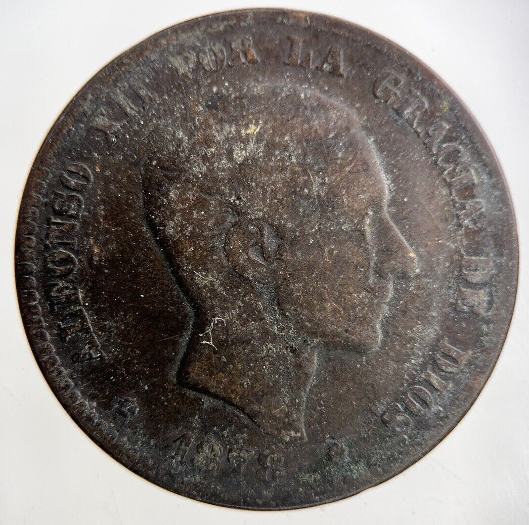 1878 Spain 10 Centimos Coin | Collectable Grade