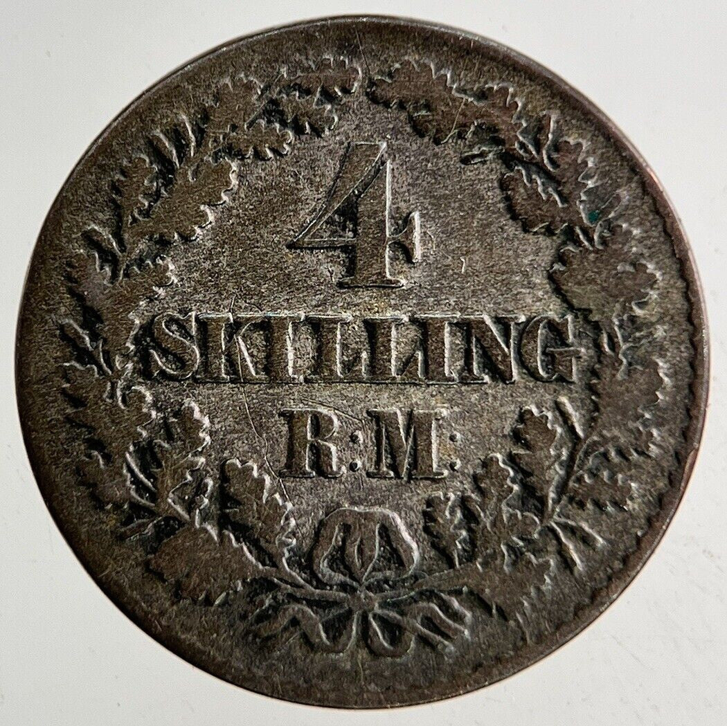 1856 Denmark 4 Skilling Silver Coin | Collectable Grade