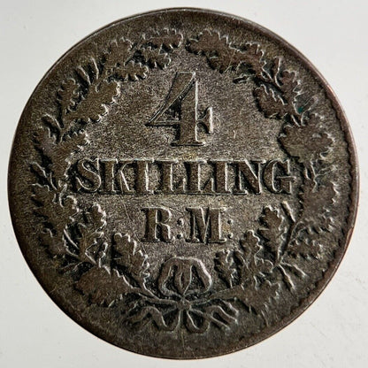 1856 Denmark 4 Skilling Silver Coin | Collectable Grade