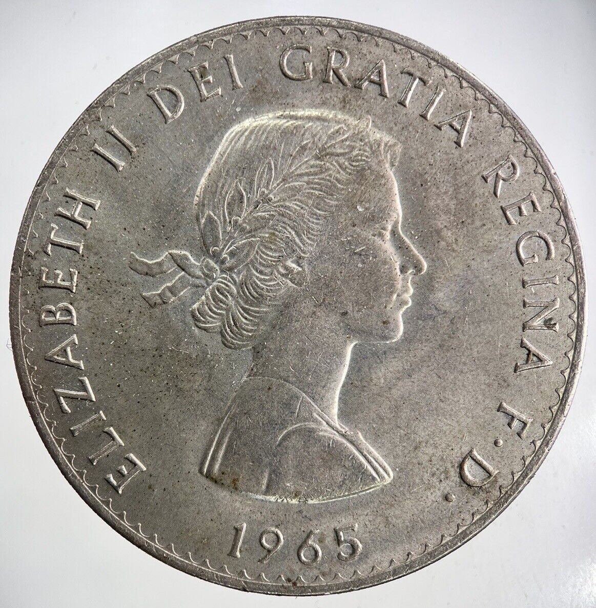 1965 Elizabeth II 2nd Churchill One Crown Coin | Very High Grade