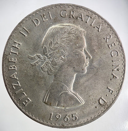 1965 Elizabeth II 2nd Churchill One Crown Coin | Very High Grade