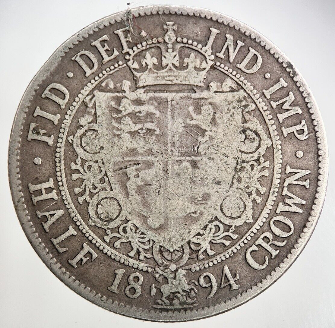 1894 Victoria Half - Crown Silver Coin | Collectable Grade