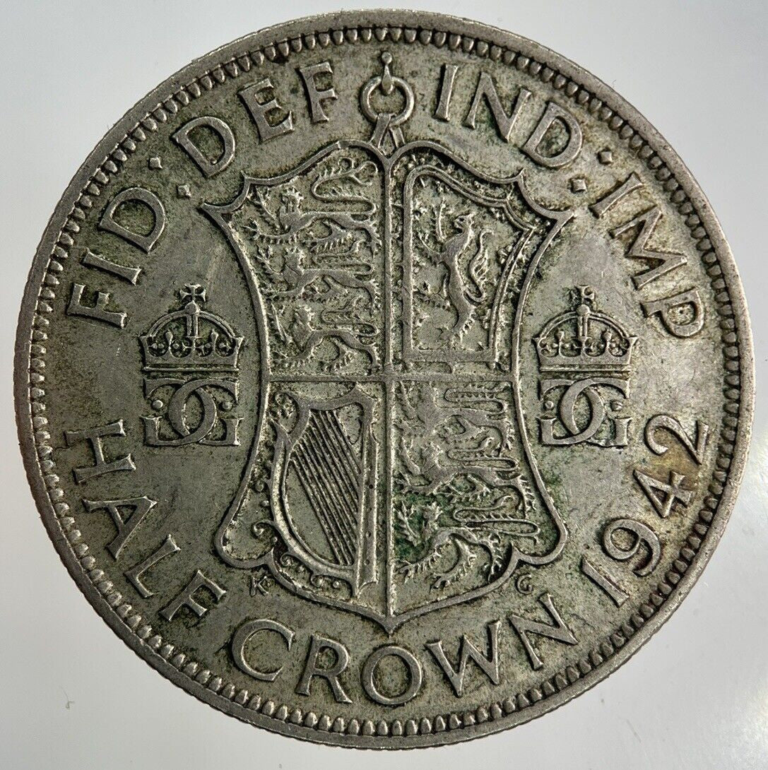 1942 George VI Half - Crown Silver Coin | Fine Collectable Grade