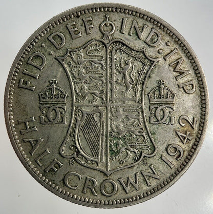 1942 George VI Half - Crown Silver Coin | Fine Collectable Grade