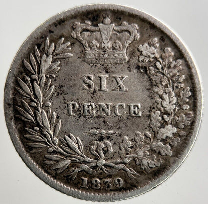 1839 Victoria Sixpence Silver Coin | Very High Grade