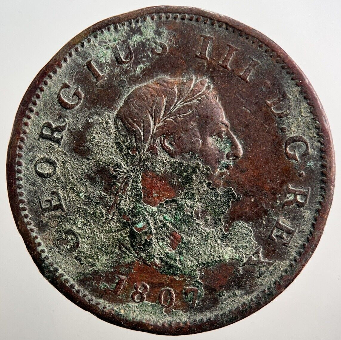 1807 George III 3rd Half - Penny Coin | Very High Grade | a3840