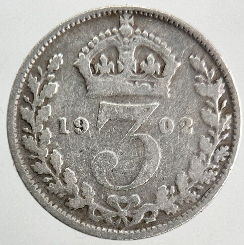 1902 Edward VII Threepence Silver Coin | Collectable Grade