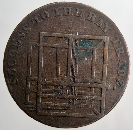 1794 Success To Bay Trade Half-Penny Token Coin | Fine Collectable Grade | a6518