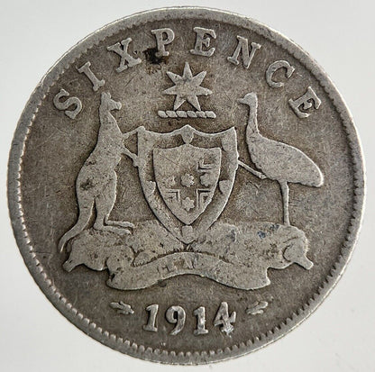 1914 Australia Sixpence Silver Coin | Collectable Grade