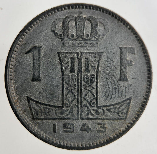 1943 Belgium 1 Franc Coin | Fine Collectable Grade