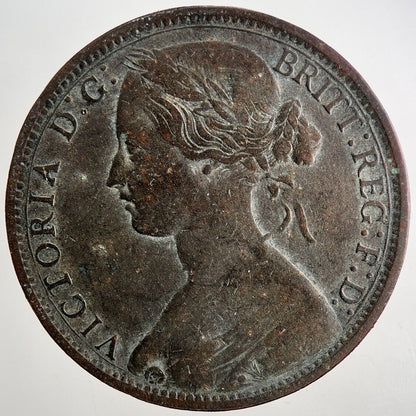 1863 Victoria One Penny Coin | Fine Collectable Grade | a9444