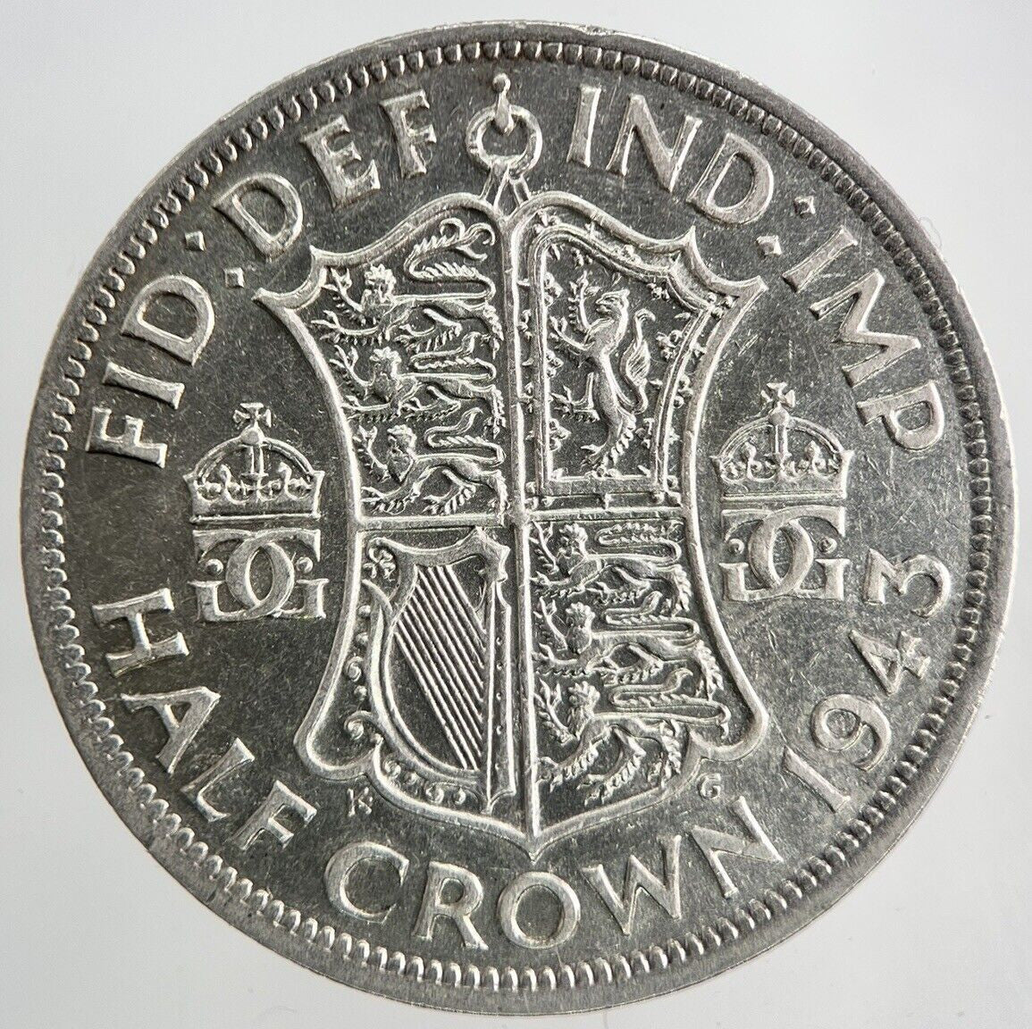 1943 George VI Half - Crown Silver Coin | Fine Collectable Grade