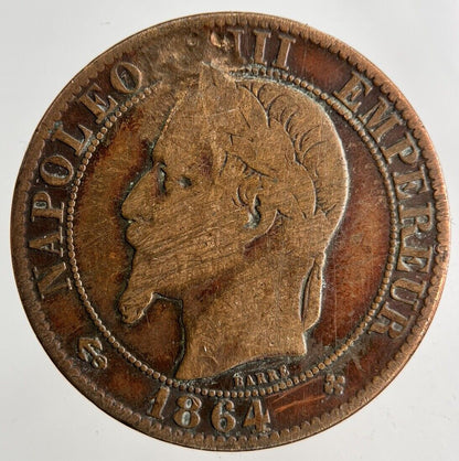 1864 France 5 Centimes Coin | Fine Collectable Grade