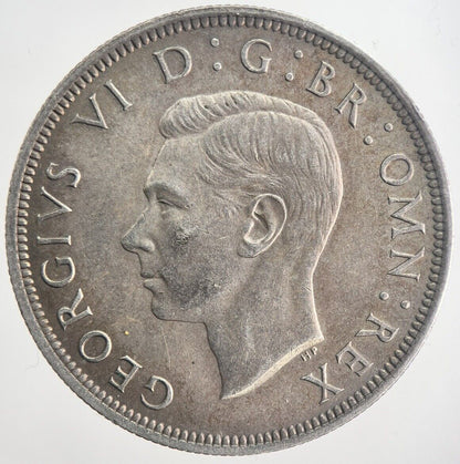 1938 George VI Half - Crown Silver Coin | Very Fine Grade | a6348