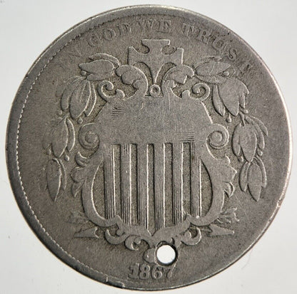 1867 US USA Shield Nickel Coin | Fine Collectable Grade