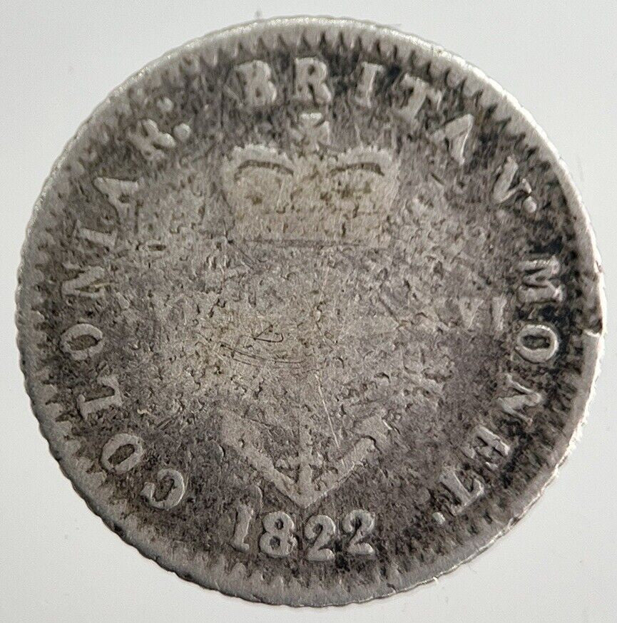 1822 British West Indies 1/16 Dollar Silver Coin | Collectable Grade | a8296