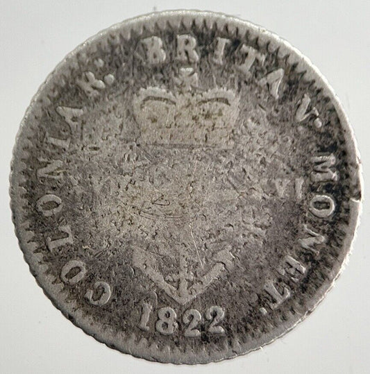 1822 British West Indies 1/16 Dollar Silver Coin | Collectable Grade | a8296