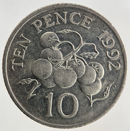 1992 Guernsey 10p Ten - Pence Coin | Fine Collectable Grade