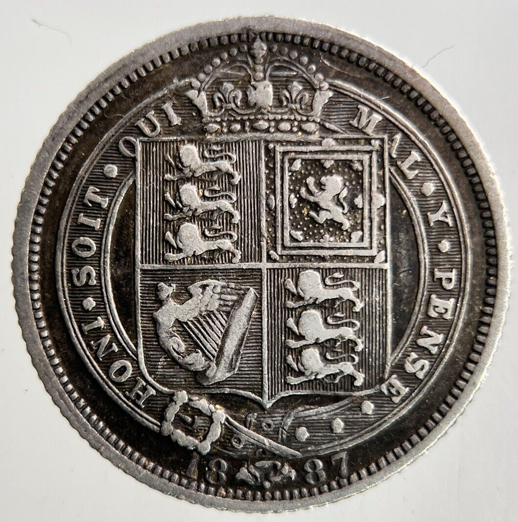 1887 Victoria Sixpence Silver Coin | Fine Collectable Grade