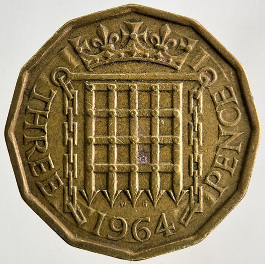 1964 Elizabeth II 2nd Brass Threepence Coin | Fine Collectable Grade