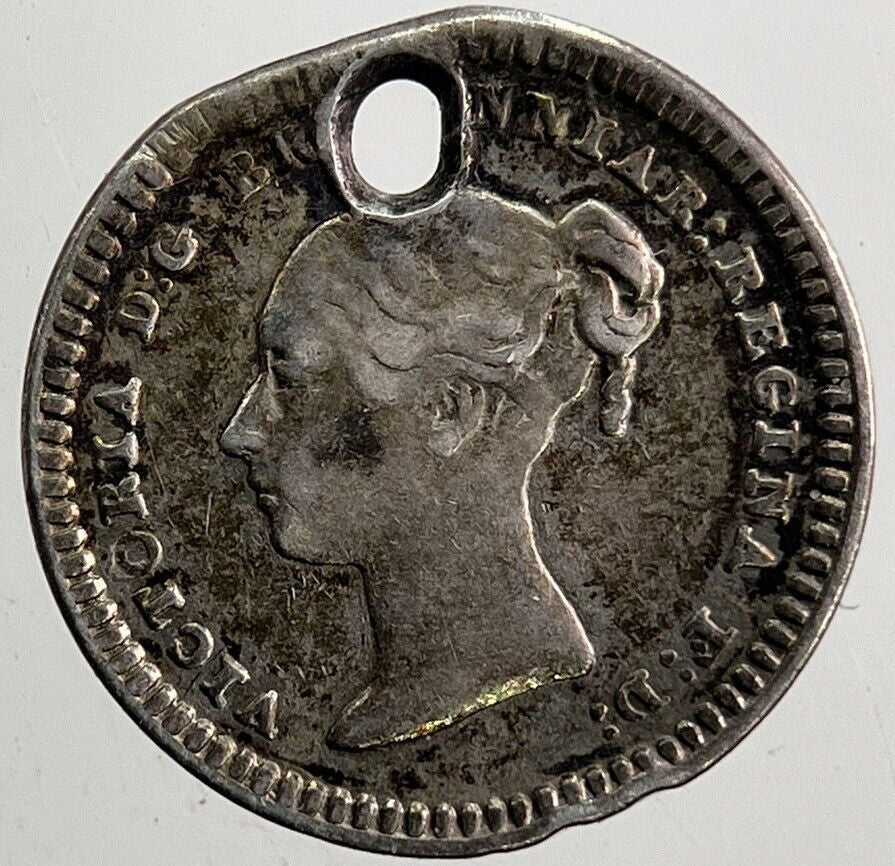 1843 Victoria 1 - 1/2 Three - Half - Pence Silver Coin | Fine Collectable Grade a5450