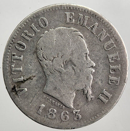 1863 Italy 50 Centesimi Silver Coin | Collectable Grade | a7969