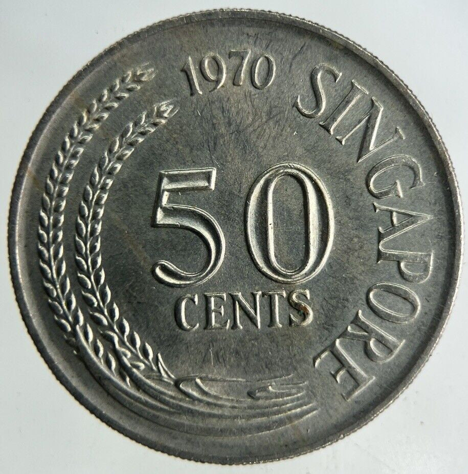 1970 Singapore 50 Cents Coin | Fine Collectable Grade