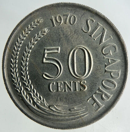 1970 Singapore 50 Cents Coin | Fine Collectable Grade