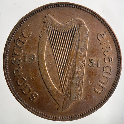 1931 Irish One Penny Coin | Collectable Grade
