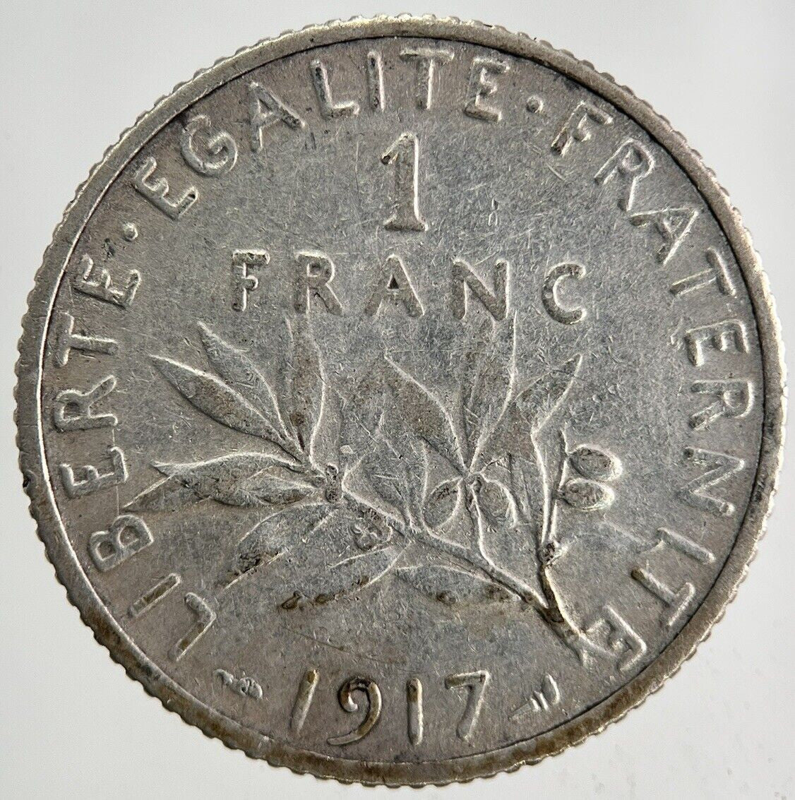 1917 France 1 Franc Silver Coin | Fine Collectable Grade