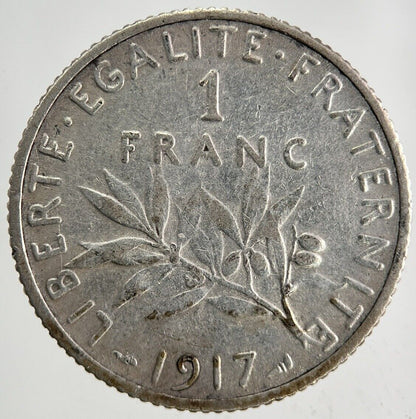 1917 France 1 Franc Silver Coin | Fine Collectable Grade