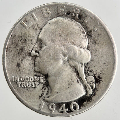 1940 - S US USA Quarter Dollar Silver Coin | Fine Collectable Grade