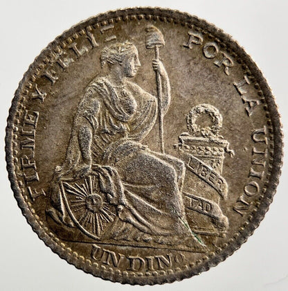 1903 Peru Un 1 Dino Silver Coin | Very High Grade