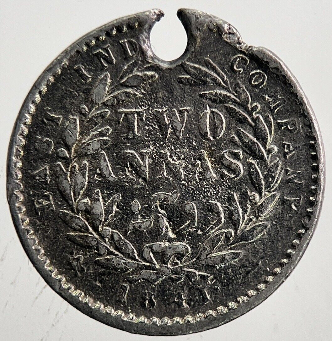 1841 Victoria 2 Anna Silver Coin | Collectable Grade | a6065