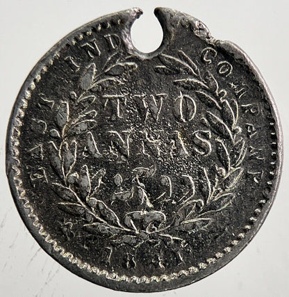 1841 Victoria 2 Anna Silver Coin | Collectable Grade | a6065
