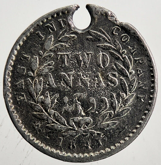 1841 Victoria 2 Anna Silver Coin | Collectable Grade | a6065