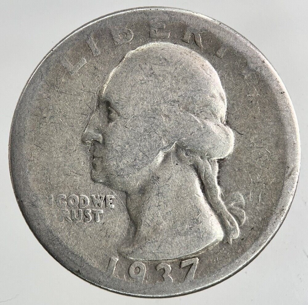 1937 US USA Quarter Dollar Silver Coin | Collectable Grade