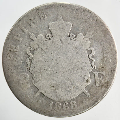 1868 France 2 Franc Silver Coin | Fair Grade