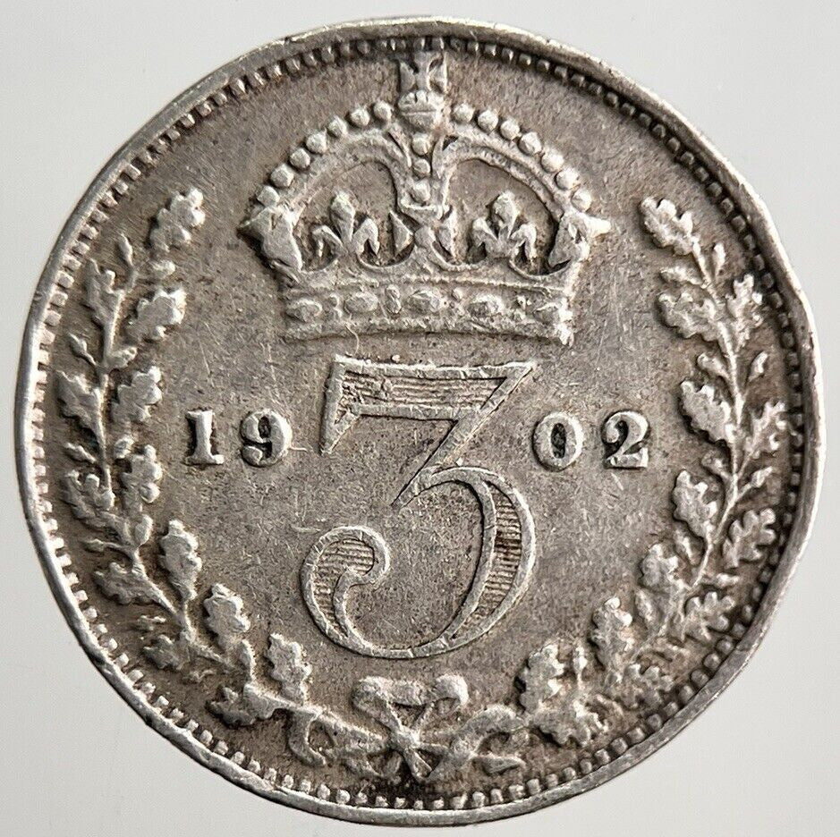 1902 Edward VII Threepence Silver Coin | Fine Collectable Grade | a3155